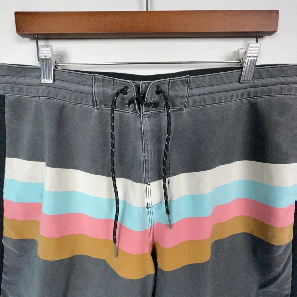 Billabong Board Shorts Men 33 Gray 73 Spinner Lo Tide Recycler Surf Swim Trunks